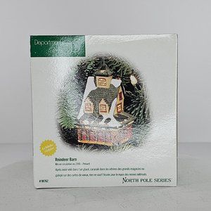 Department 56 North Pole Series Classic Lighted Ornament Reindeer Barn